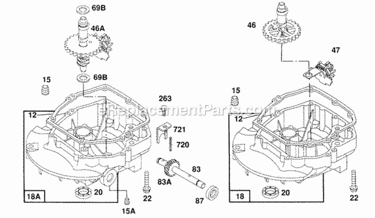 Sump Base Assemblies Diagram and Parts List for 123702-3120-01  Briggs and Stratton Engine